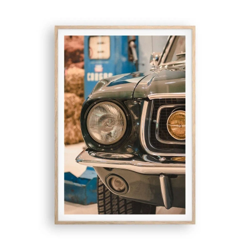 Pôster com moldura de carvalho claro - Encontro com uma lenda - 70x100 cm