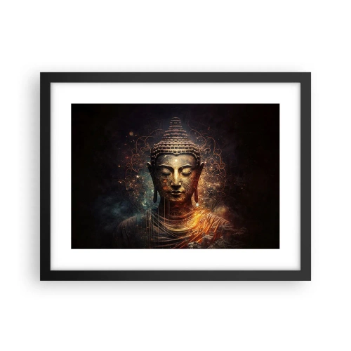 Pôster com moldura preta - Equilíbrio espiritual - 40x30 cm
