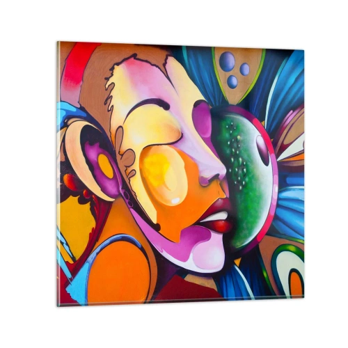 Quadro em vidro - Toque de cor - 60x60 cm