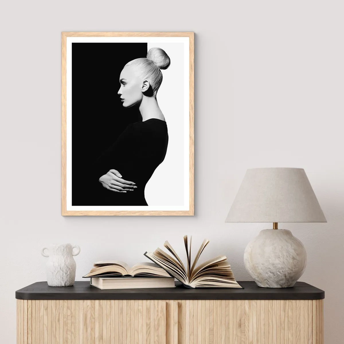 Pôster com moldura de carvalho claro - Simplesmente mulher - 40x50 cm