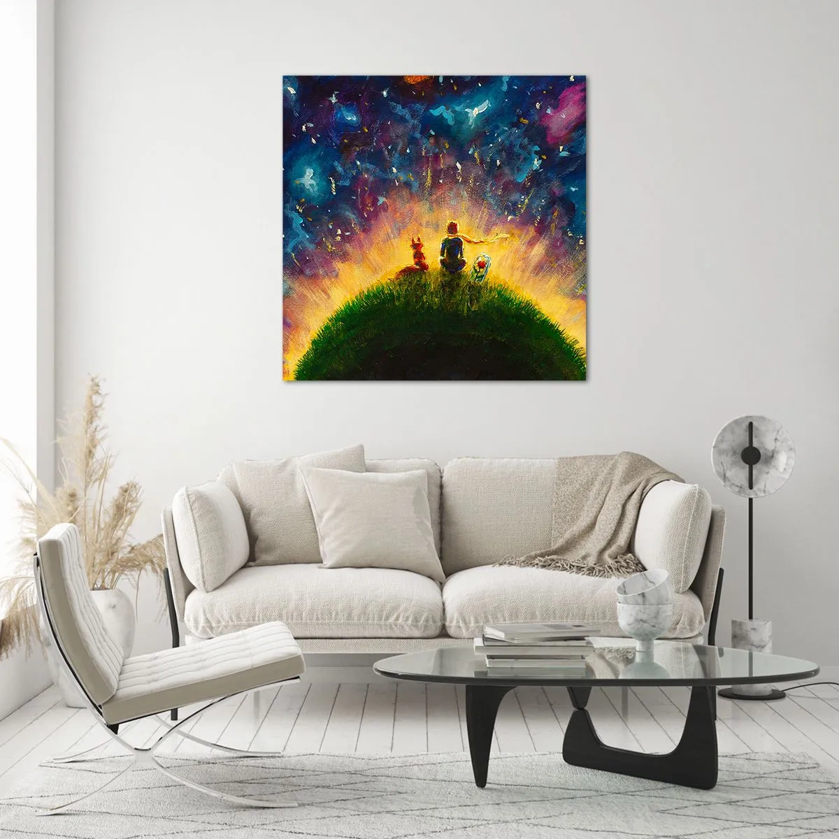 Quadro em vidro - Amor e amizade - o mundo inteiro - 30x30 cm