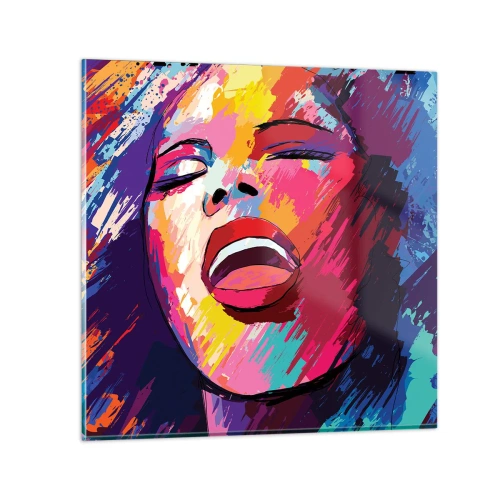 Quadro em vidro - Cantar uma vida inteira - 30x30 cm
