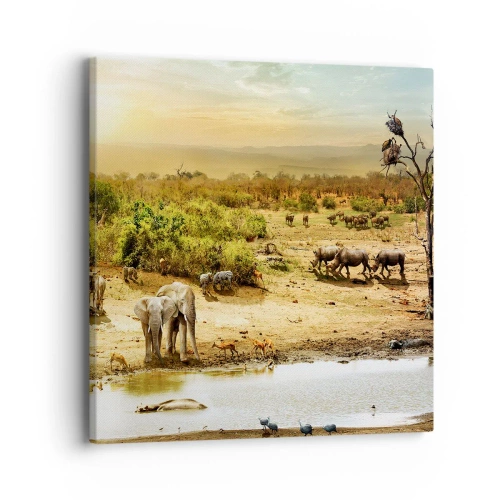 Quadro em tela - Um rio corria no Éden... - 40x40 cm