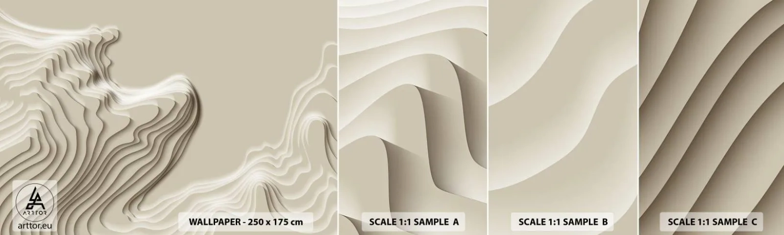 Amostra de Papel de Parede Standard Eco - Topografia da arte - Abstração, Pedaço, 3D - 100x30 cm