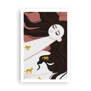 Pôster - Sonho com um cavalo dourado - 61x91 cm