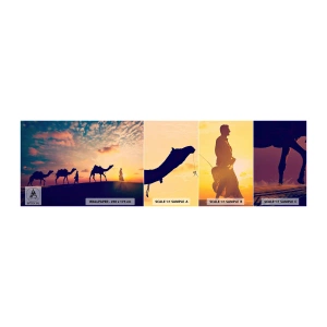 Amostra de papel de parede autocolante Deluxe Sticker - O misterioso espírito do Oriente - Paisagem, Deserto, Camelo - 100x30 cm