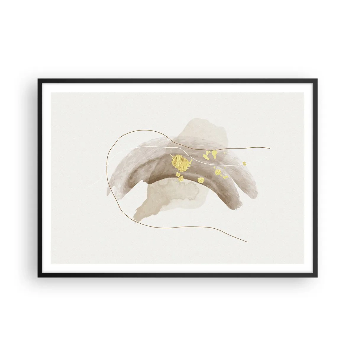 Pôster com moldura preta - Encontrado no espaço - 100x70 cm