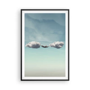Pôster com moldura preta - A felicidade do momento - 61x91 cm