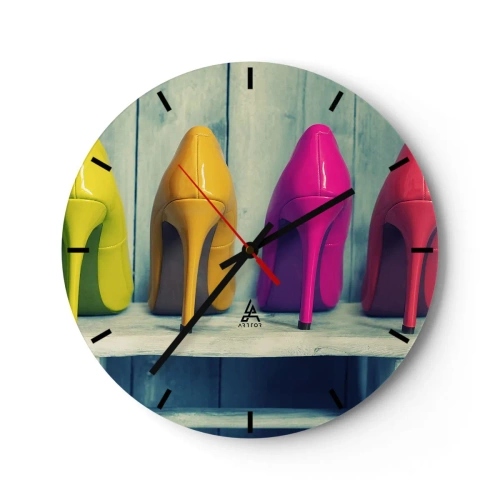 Relógio de parede - Relógio em vidro - Um passeio no arco-íris - 40x40 cm