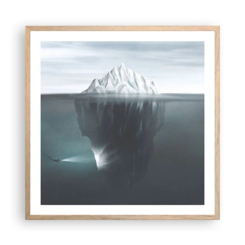 Pôster com moldura de carvalho claro - Mistério subaquático - 60x60 cm