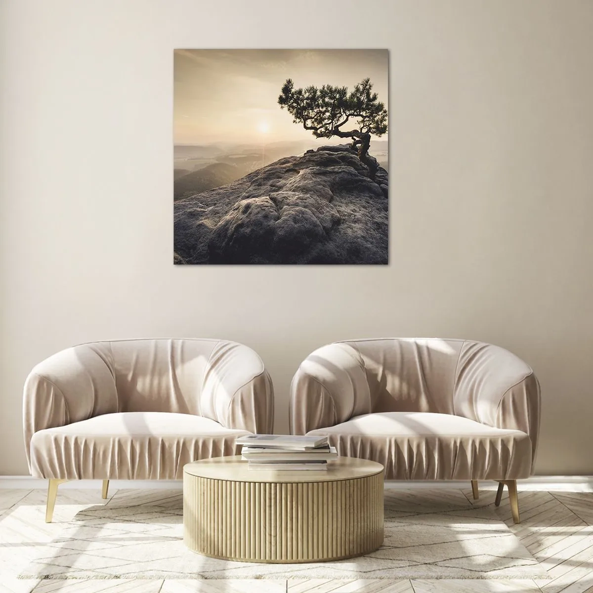 Quadro em vidro - A vida ganha sempre - 70x70 cm