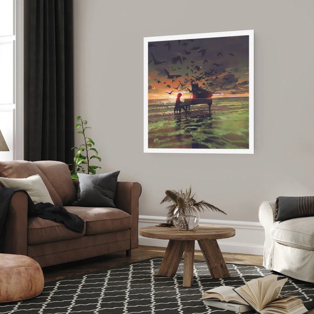 Pôster - Um concerto de piano e ondas - 40x40 cm