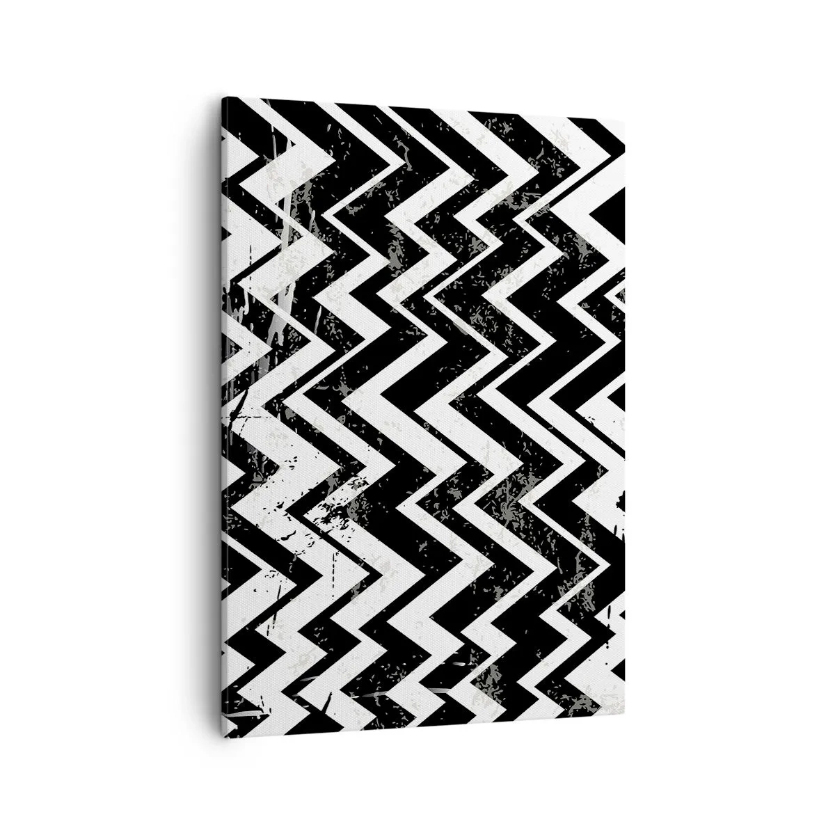 Quadro em tela - Zig-branco, zag-preto - 50x70 cm