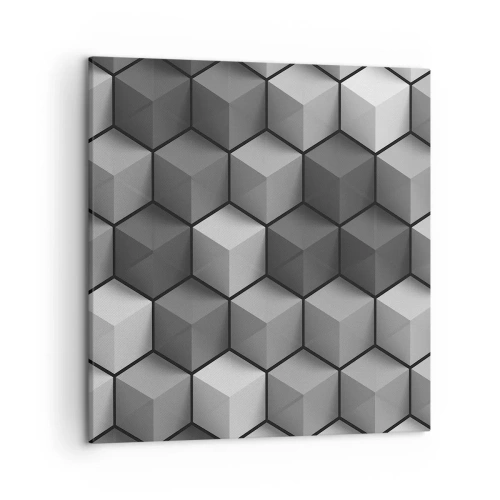 Quadro em tela - Quebra-cabeça cubista - 50x50 cm