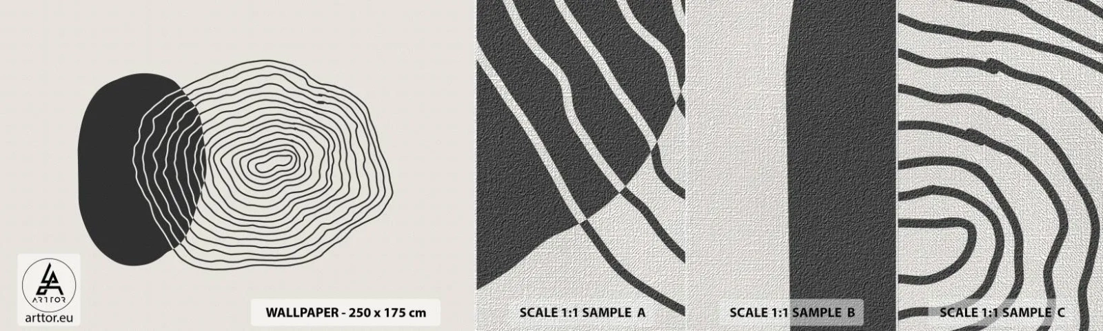 Amostra de papel de parede Premium Canvas - Duração e vibração - Abstração, Pedaço, Gráficos - 100x30 cm