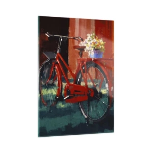 Quadro em vidro - Quero andar de bicicleta - 50x70 cm