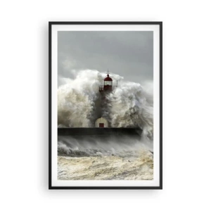 Pôster com moldura preta - A ira do oceano - 61x91 cm