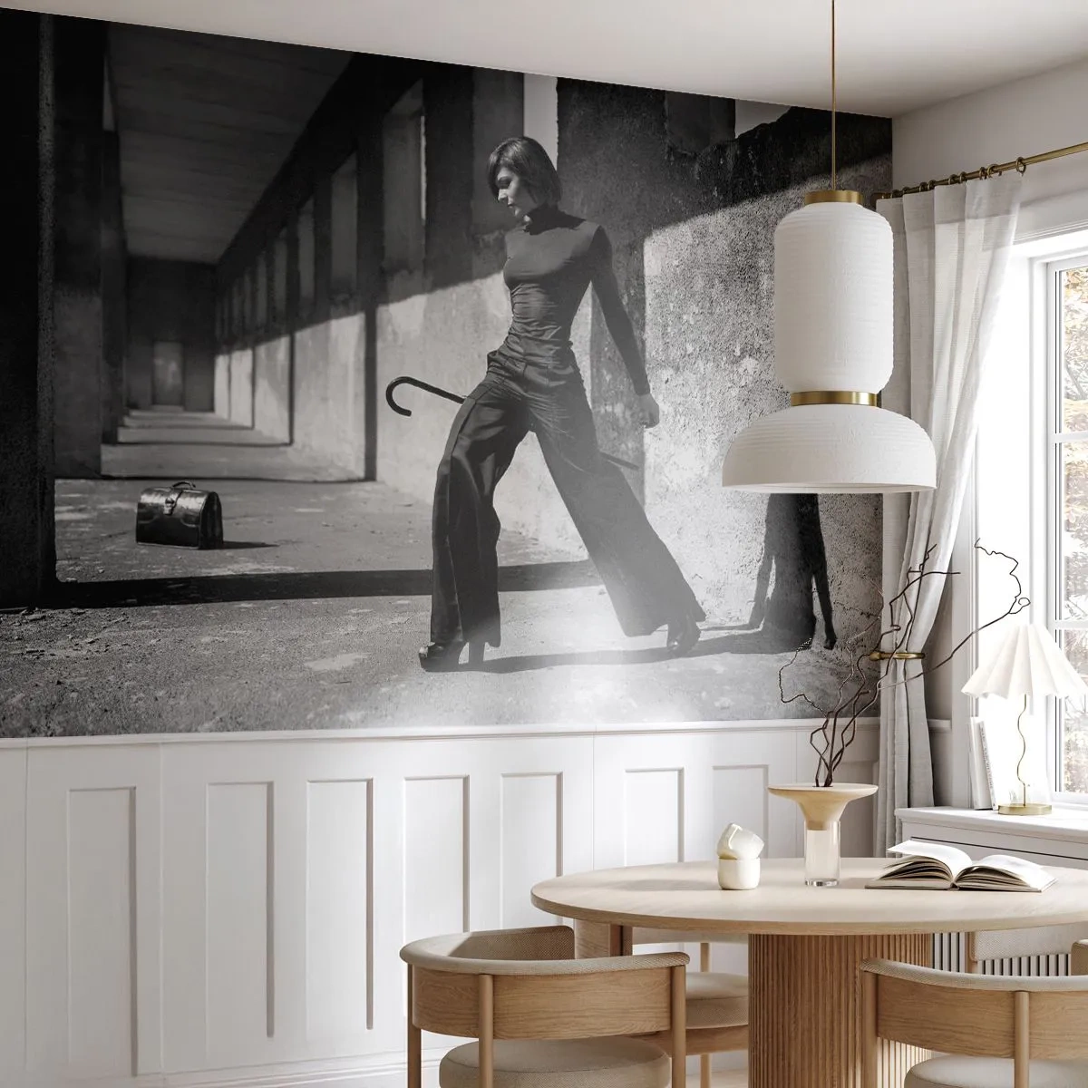 Papel de Parede Standard Eco - Elegância urbana - Mulher, Moda, Modelo - 200x140 cm