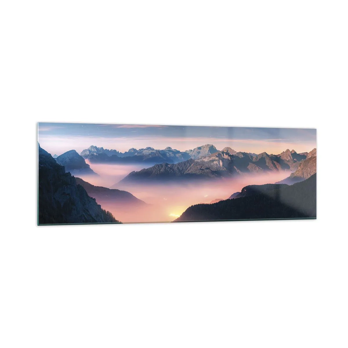 Quadro em vidro - Luz nos vales - 160x50 cm
