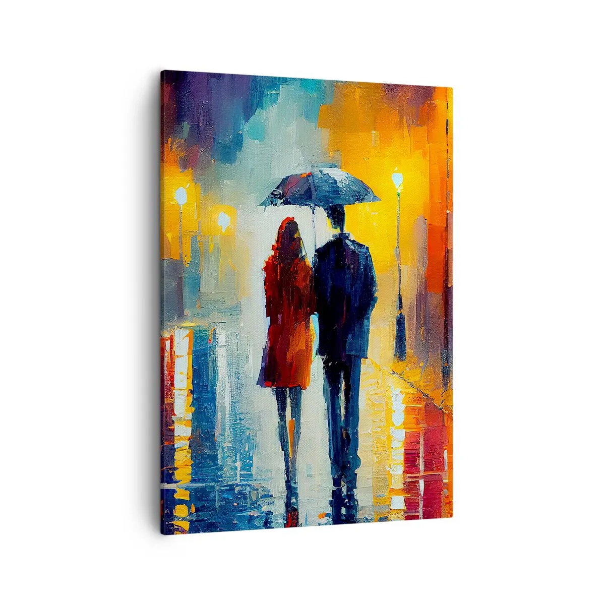 Quadro em tela - Juntos – uma noite colorida - 50x70 cm