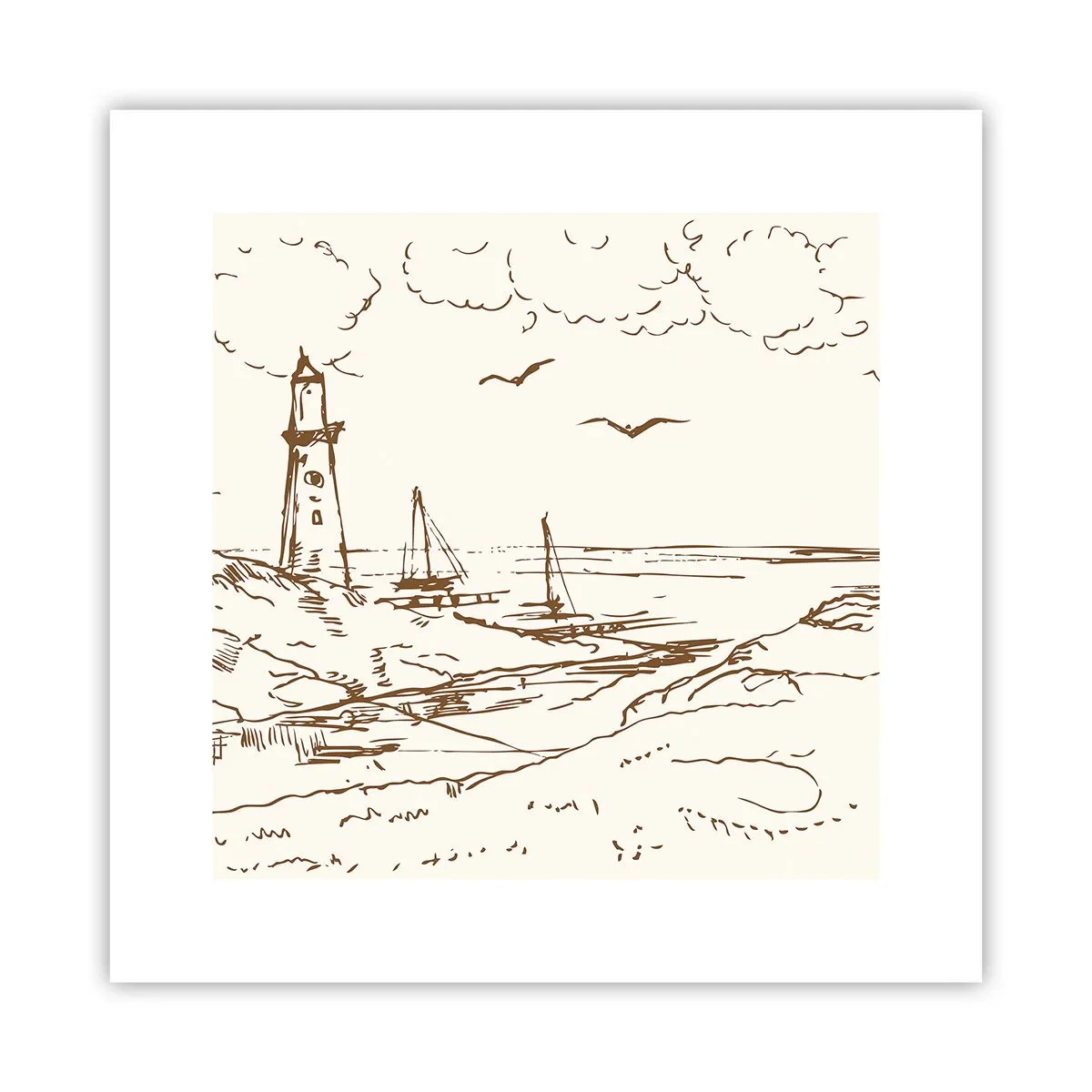 Pôster - Esboço das memórias do verão - 30x30 cm