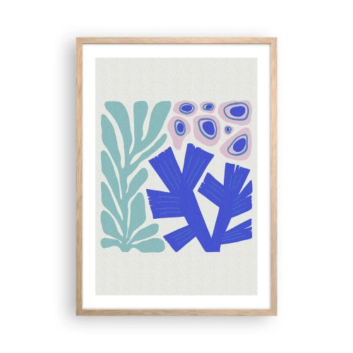 Pôster com moldura de carvalho claro - Jardim subaquático - 50x70 cm