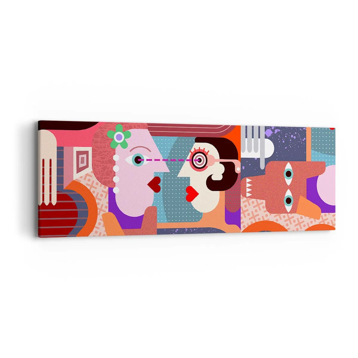 Quadro em tela - Olho no olho - 90x30 cm