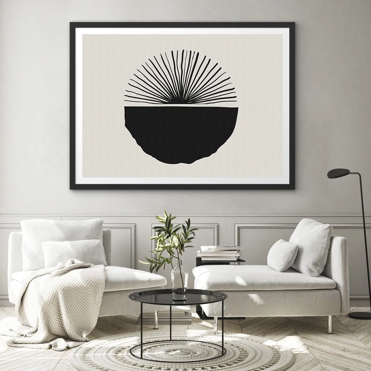 Pôster com moldura preta - Uma gama de possibilidades - 70x50 cm