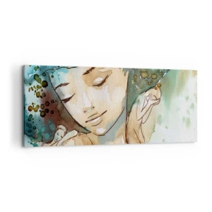 Quadro em tela - Dama em azul - 120x50 cm