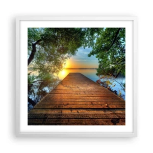 Pôster em moldura branca - Tome o seu tempo, sente-se - 50x50 cm