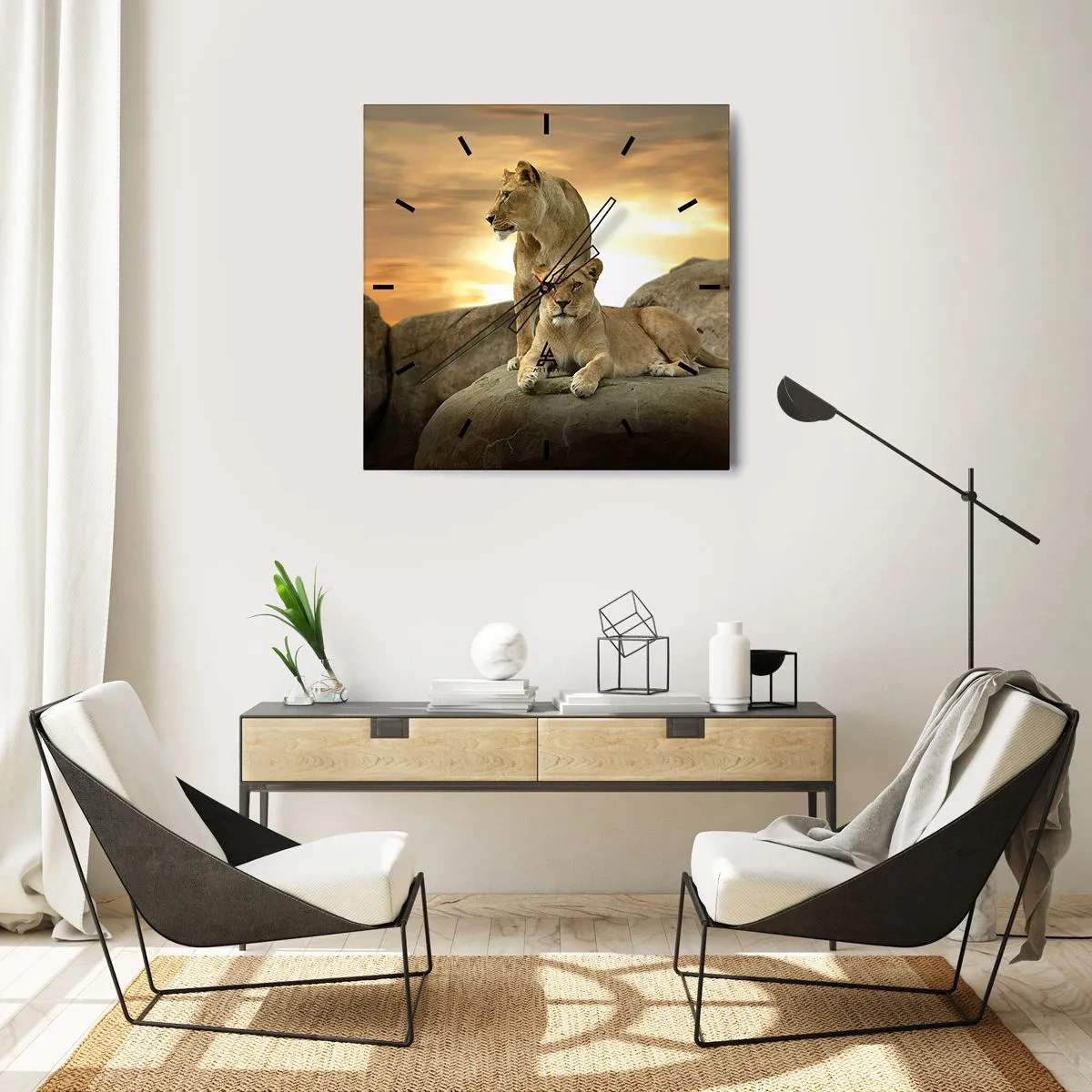 Relógio de parede - Relógio em vidro - Majestade real - 40x40 cm