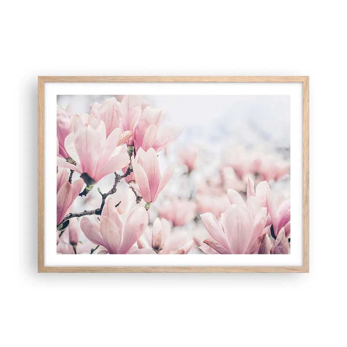Pôster com moldura de carvalho claro - O ideal da subtileza - 70x50 cm