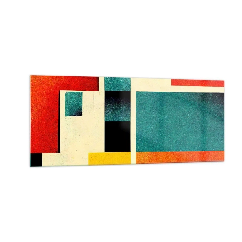 Quadro em vidro - Abstração geométrica – boa energia - 100x40 cm
