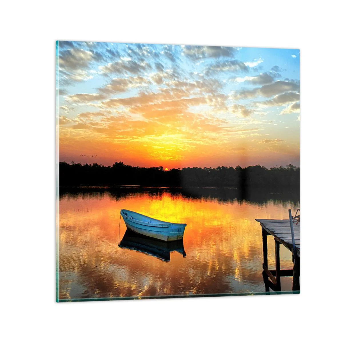 Quadro em vidro - Olhe, ouça, medite - 70x70 cm