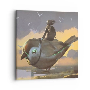 Quadro em tela - Uma parada numa viagem fantástica - 40x40 cm