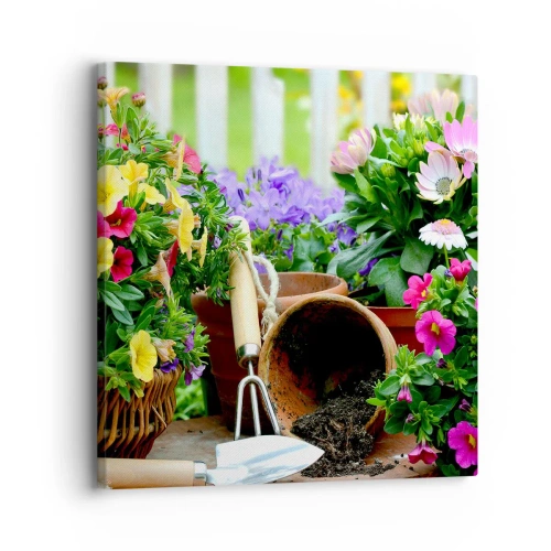 Quadro em tela - Jardim da Joana - 30x30 cm