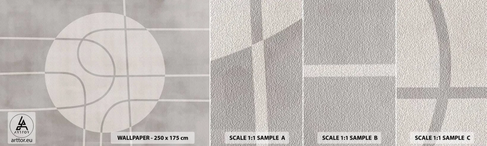 Amostra de Papel de Parede Standard Eco - Circular e direto - Brilhante, Minimalista, Roda - 100x30 cm