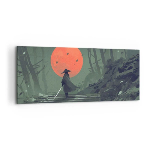Quadro em tela - O guerreiro da lua vermelha - 100x40 cm