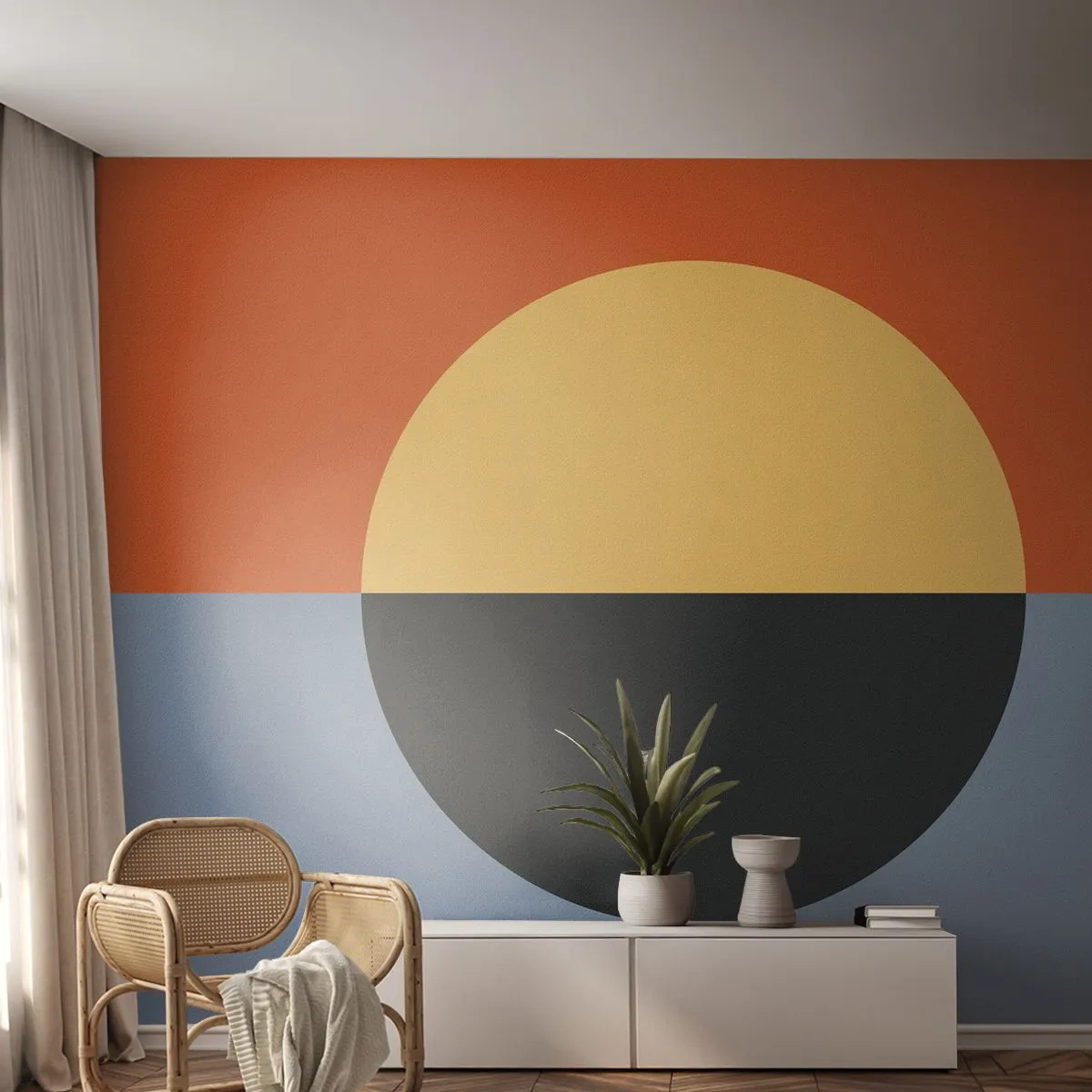 Papel de Parede Standard Eco - Composição do calor e do frio - Abstração, Pedaço, Gráficos - 150x105 cm