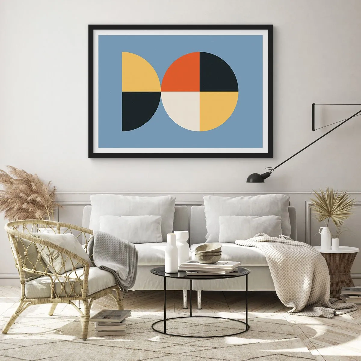 Pôster com moldura preta - Verja e conte - 70x50 cm