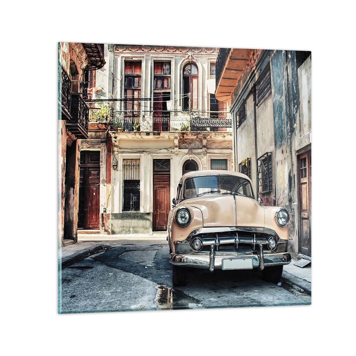 Quadro em vidro - Siesta em Havana - 50x50 cm