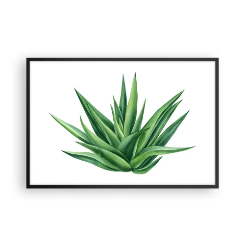 Pôster com moldura preta - Verde – força – vida - 91x61 cm