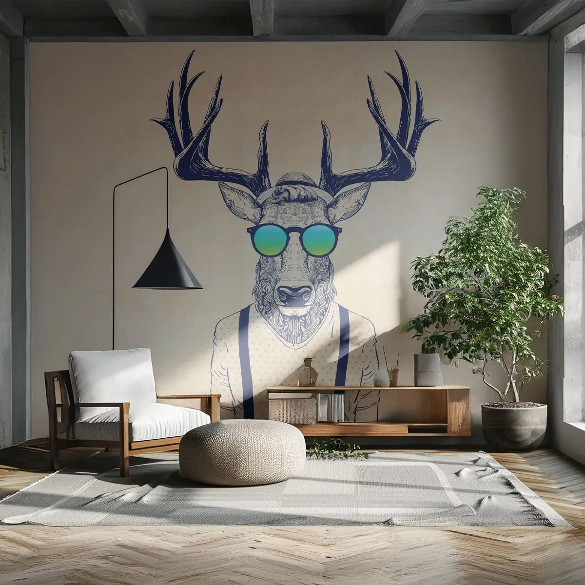 Papel de Parede Premium Sand - E quem esperavas? - Abstração, Pedaço, Cervo - 100x70 cm