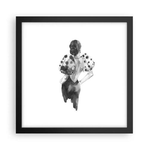 Pôster com moldura preta - Ela passou por aqui - 30x30 cm