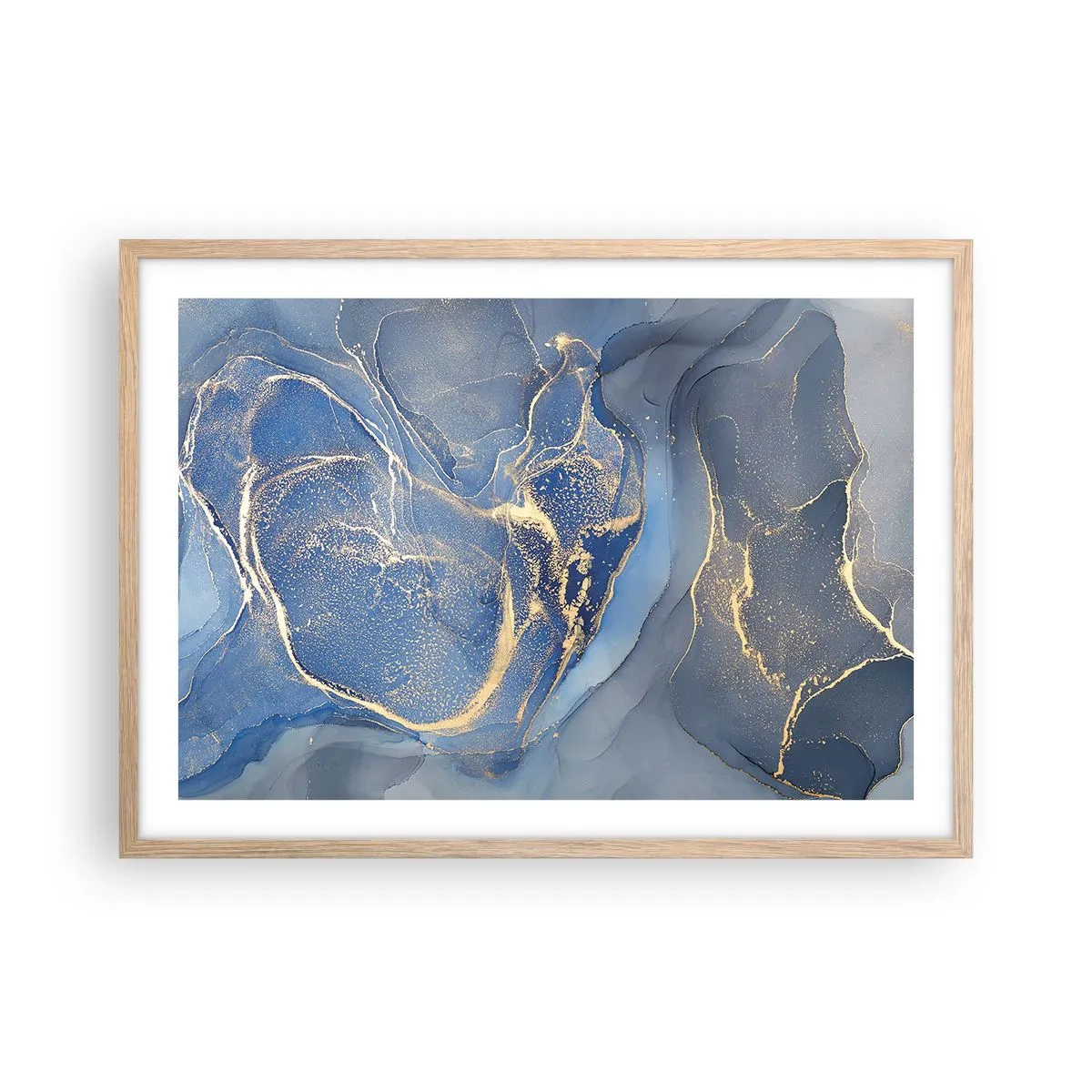 Pôster com moldura de carvalho claro - Pó dourado - 70x50 cm