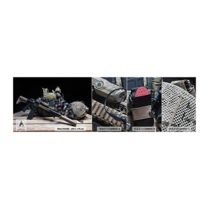 Amostra de papel de parede Premium Canvas - Descanse! - Militares, Rifle, Arma - 100x30 cm