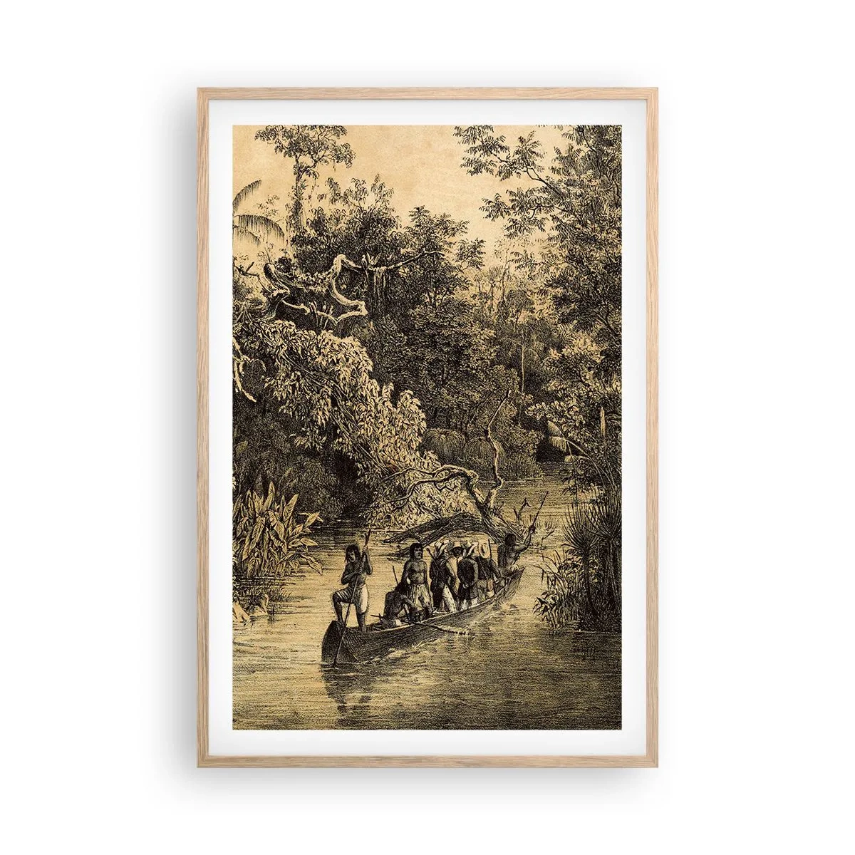 Pôster com moldura de carvalho claro - Viagem à fonte - 61x91 cm