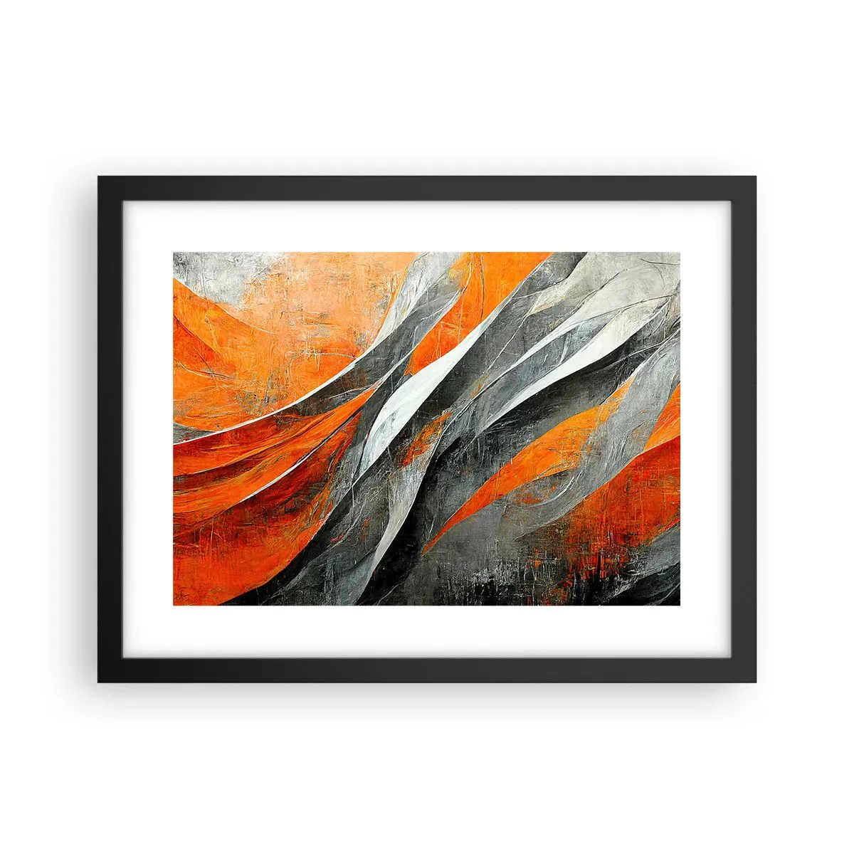 Pôster com moldura preta - Calor e frio - 40x30 cm