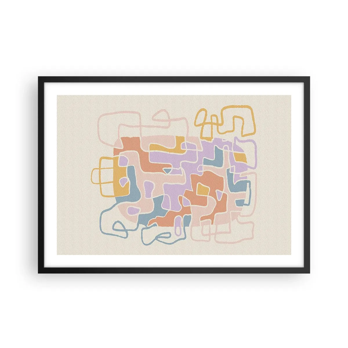 Pôster com moldura preta - Labirinto – uma aventura alegre - 70x50 cm