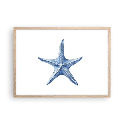 Pôster com moldura de carvalho claro - Estrela do mar - 70x50 cm